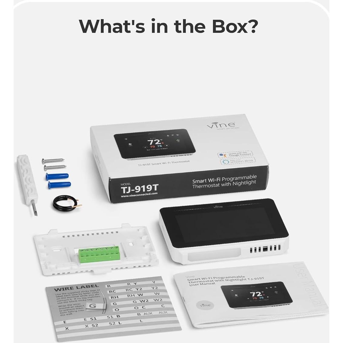 Termostato Inteligente Vine TJ-919T WiFi 4.3" Programable