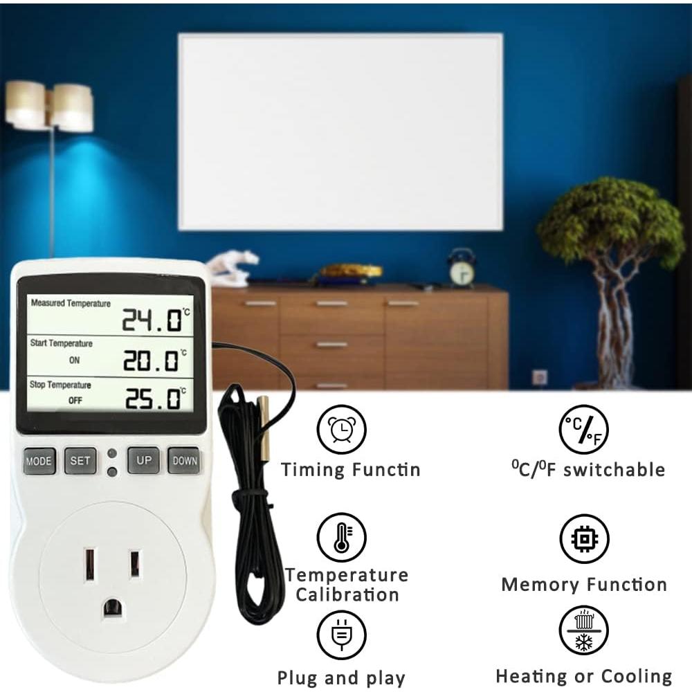 Termostato Digital Eléctrico Ecoartheating 1800W Blanco