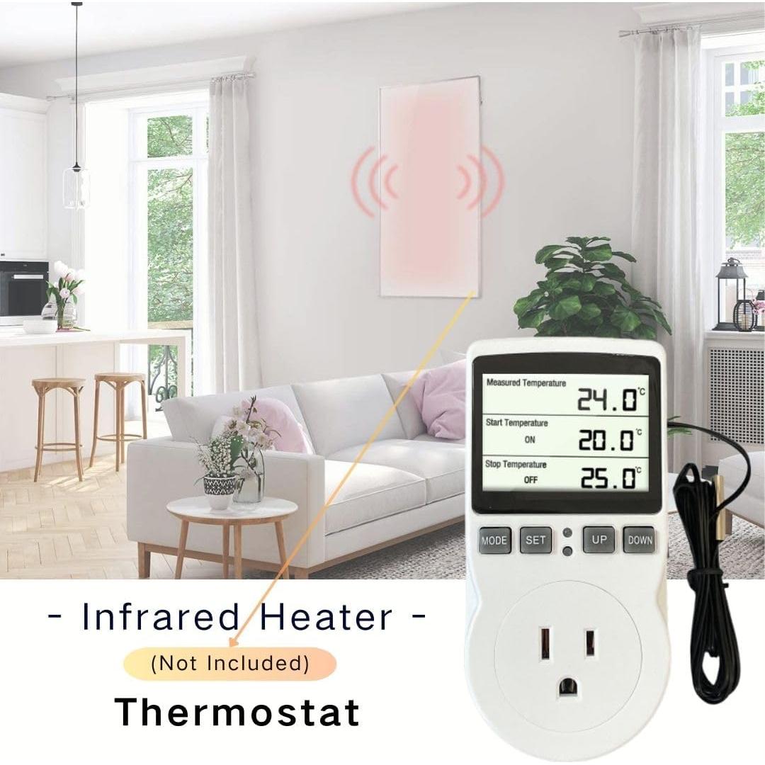 Termostato Digital Eléctrico Ecoartheating 1800W Blanco
