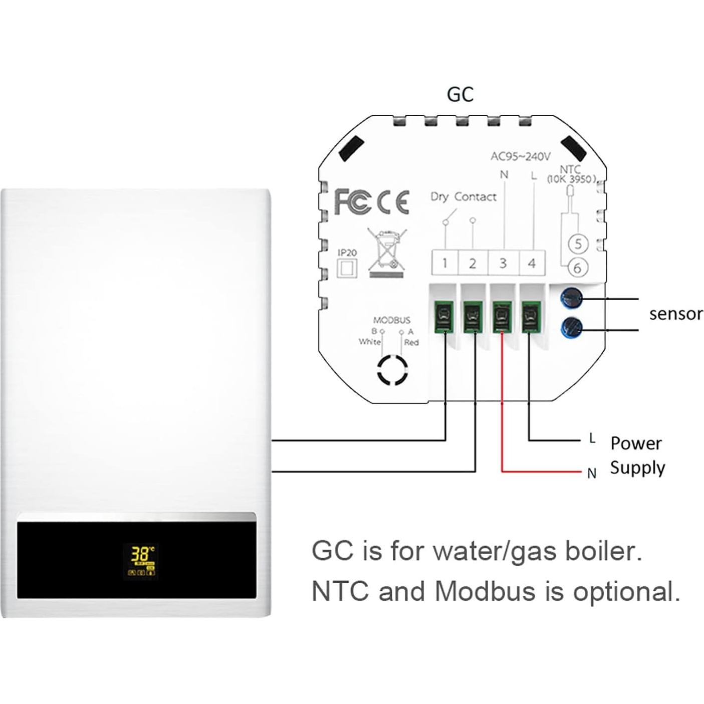Termostato Inteligente Fdit Programable Control por Voz LCD 95-240V