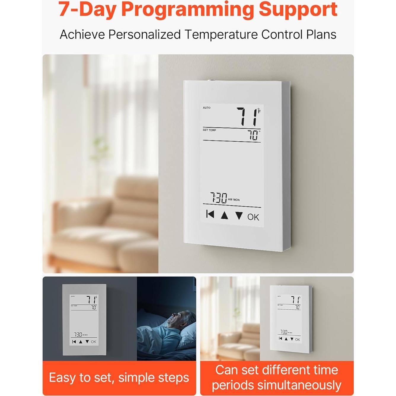 Termostato Programable VEVOR 7 Días con Pantalla Táctil LCD