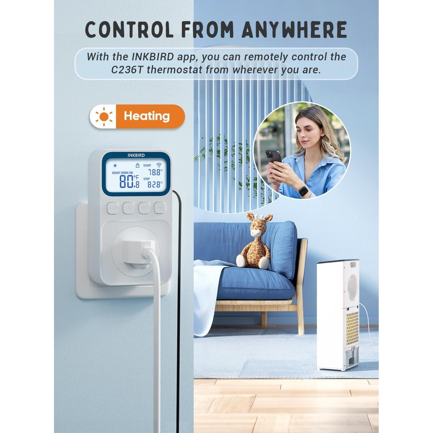 Termostato WiFi INKBIRD C236T 1800W Control Remoto