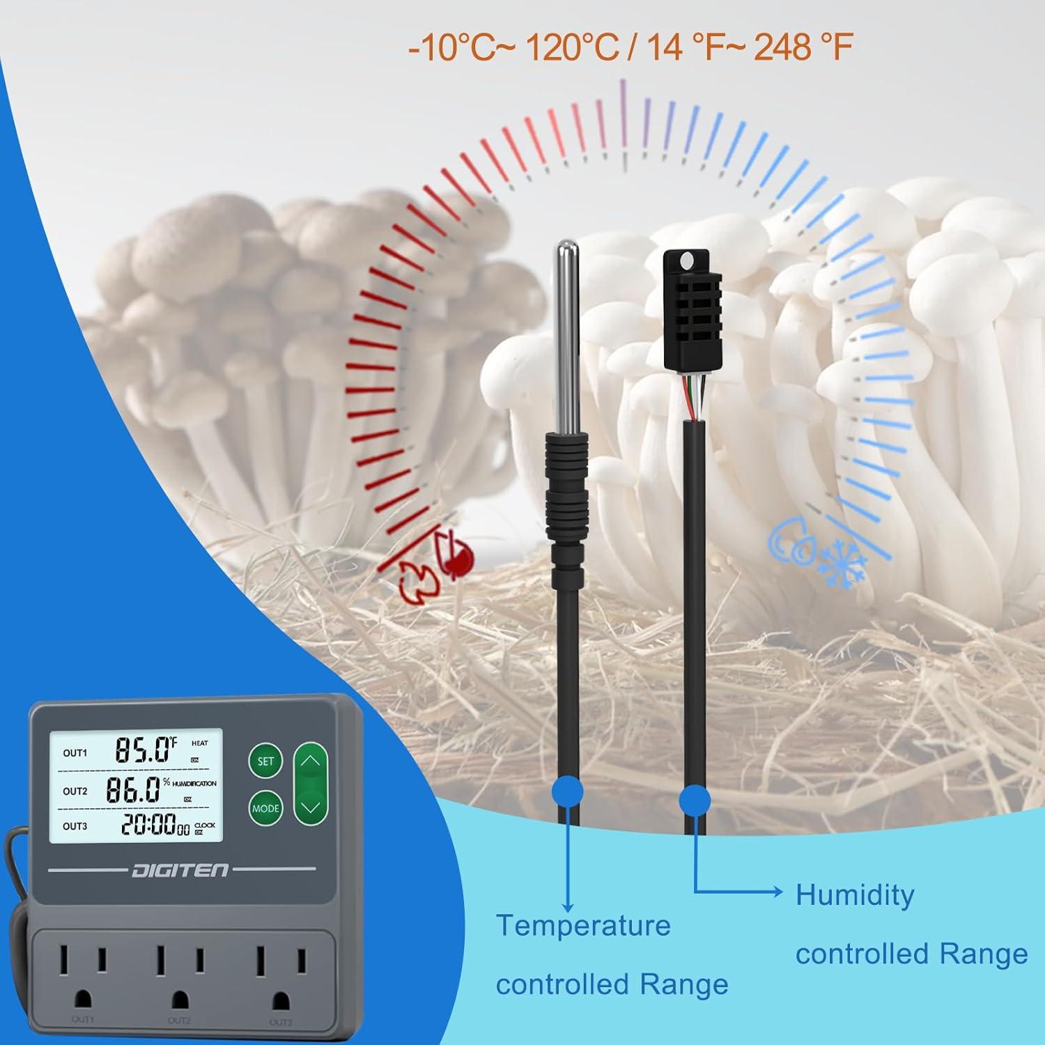 Controlador de Temperatura y Humedad DIGITEN THT1032 - Doble Sonda