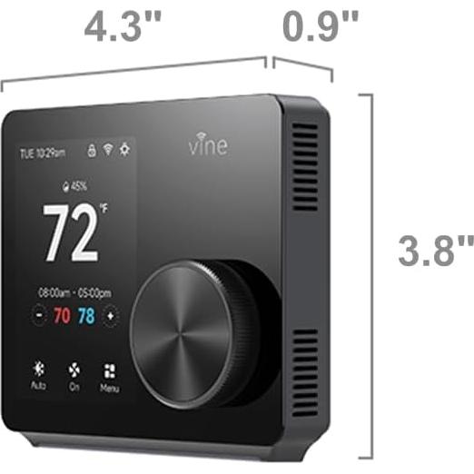 Termostato WiFi Inteligente Vine ST300, Pantalla Táctil 8.89cm