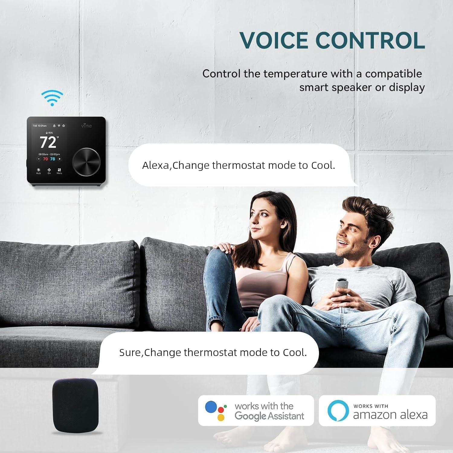 Termostato WiFi Inteligente Vine ST300, Pantalla Táctil 8.89cm