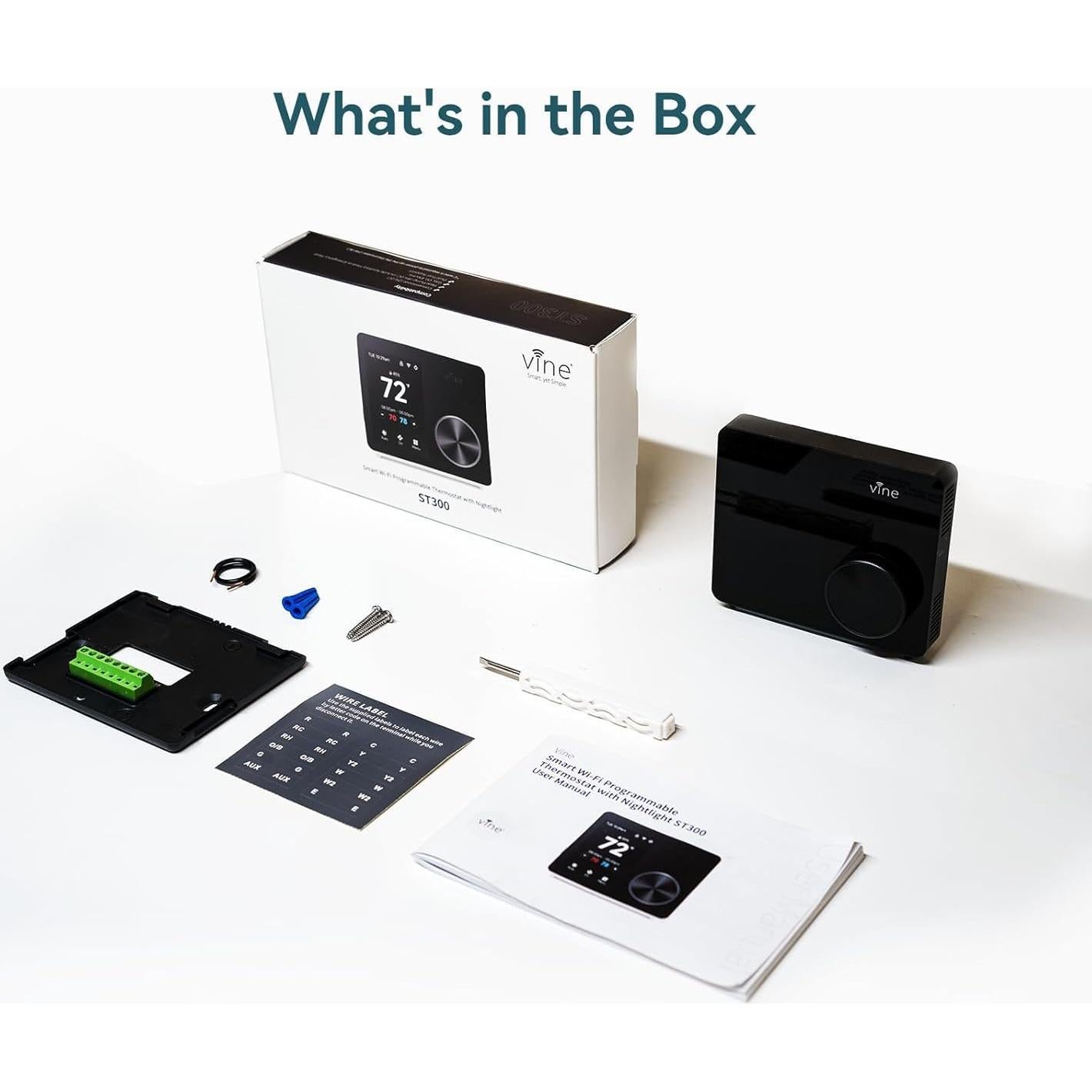 Termostato WiFi Inteligente Vine ST300, Pantalla Táctil 8.89cm
