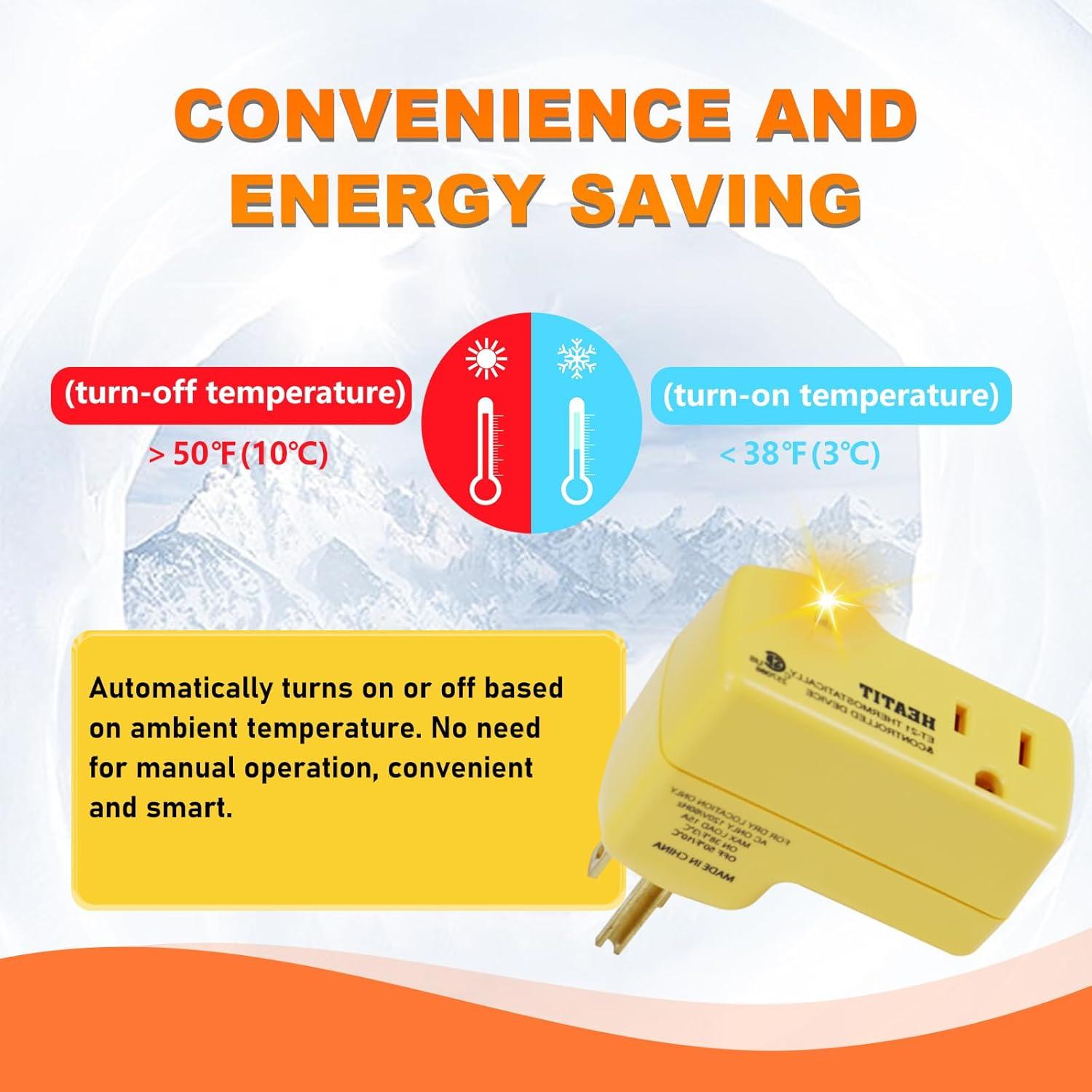 Enchufe Termostato HEATIT ET-21 Control Térmico 120V