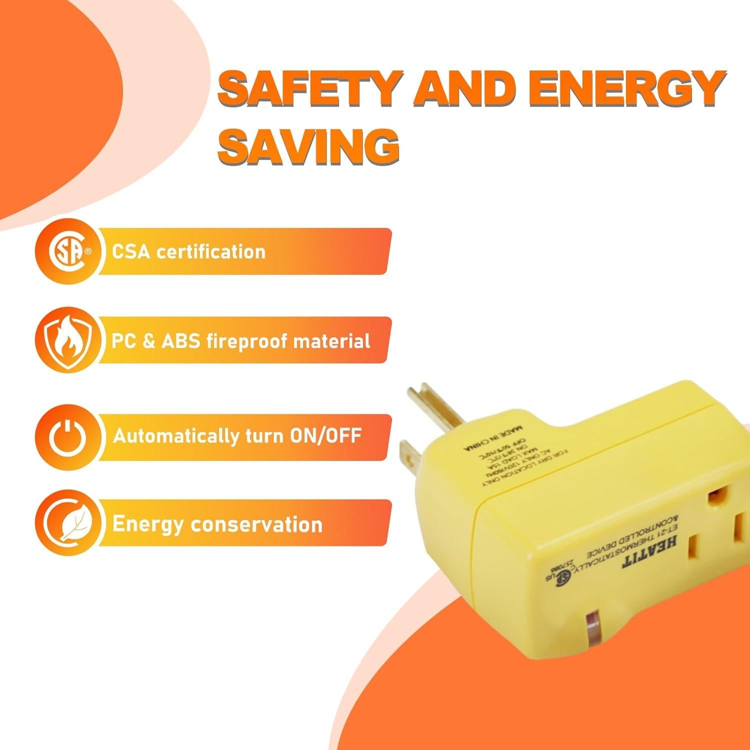 Enchufe Termostato HEATIT ET-21 Control Térmico 120V