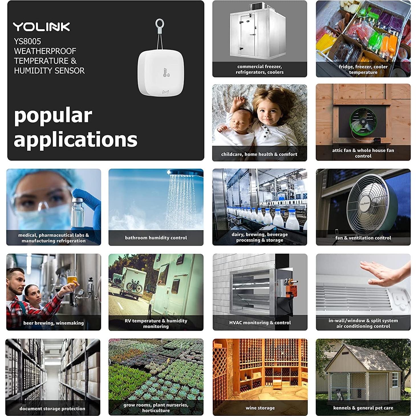 Sensor de Temperatura y Humedad YoLink YS8005-UC con Hub