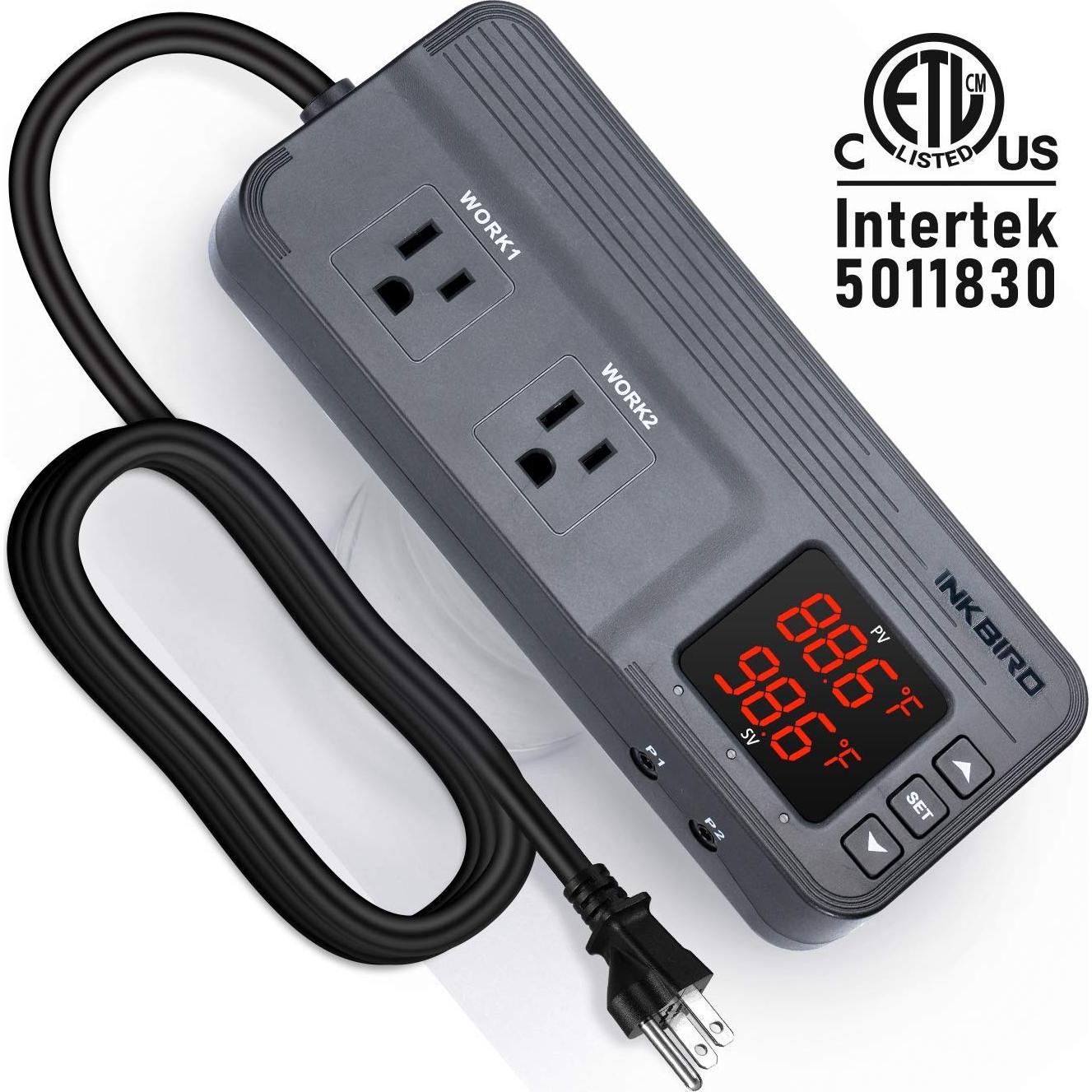 Controlador de Temperatura Inkbird ITC-608T 1800W Doble Sensor