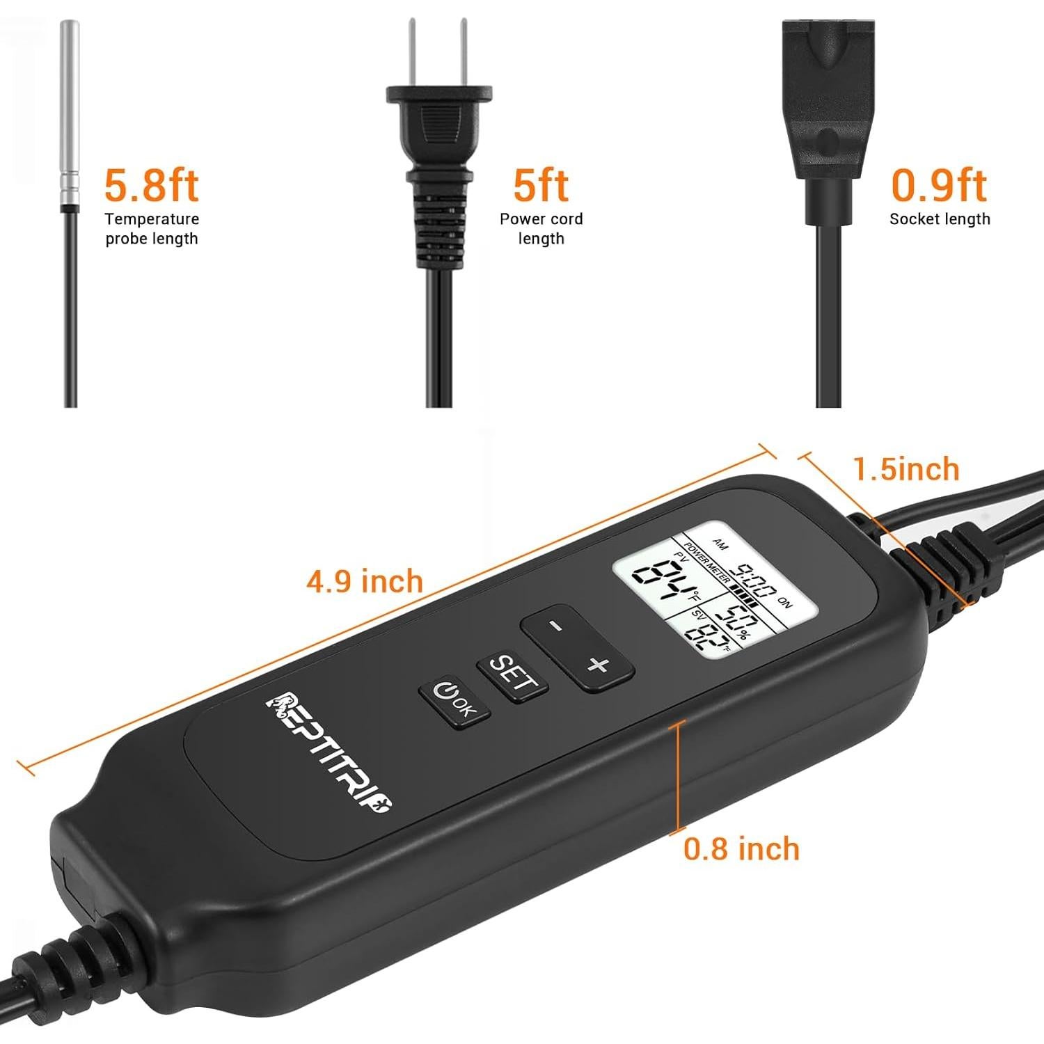 Termostato PID para Reptiles REPTITRIP PT02A, 260W