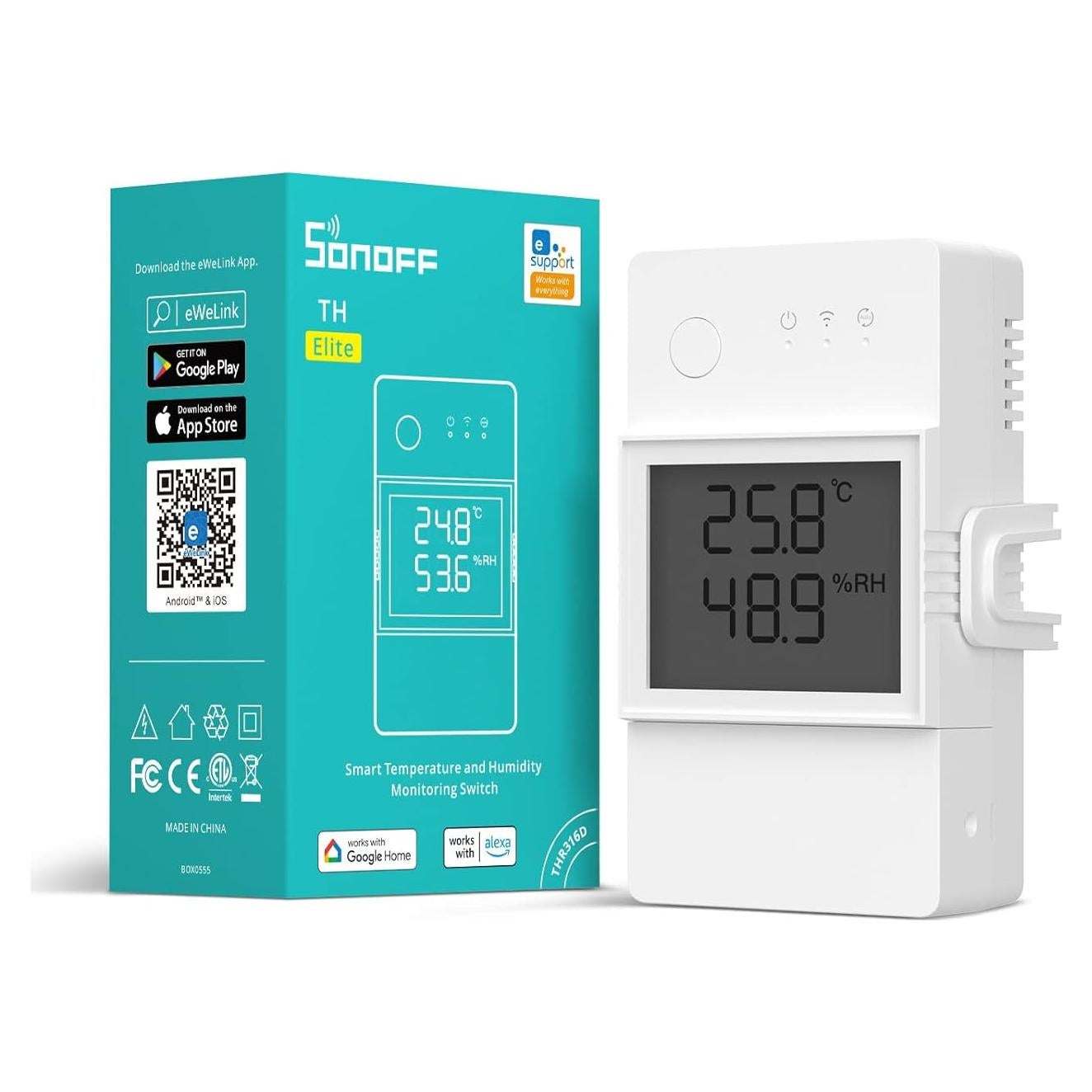 Interruptor Inteligente SONOFF THR316D 16A con Monitoreo LCD