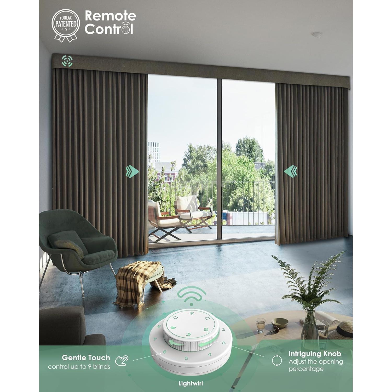 Cortina Eléctrica Motorizada Yoolax - Muestra de Tela Oscura