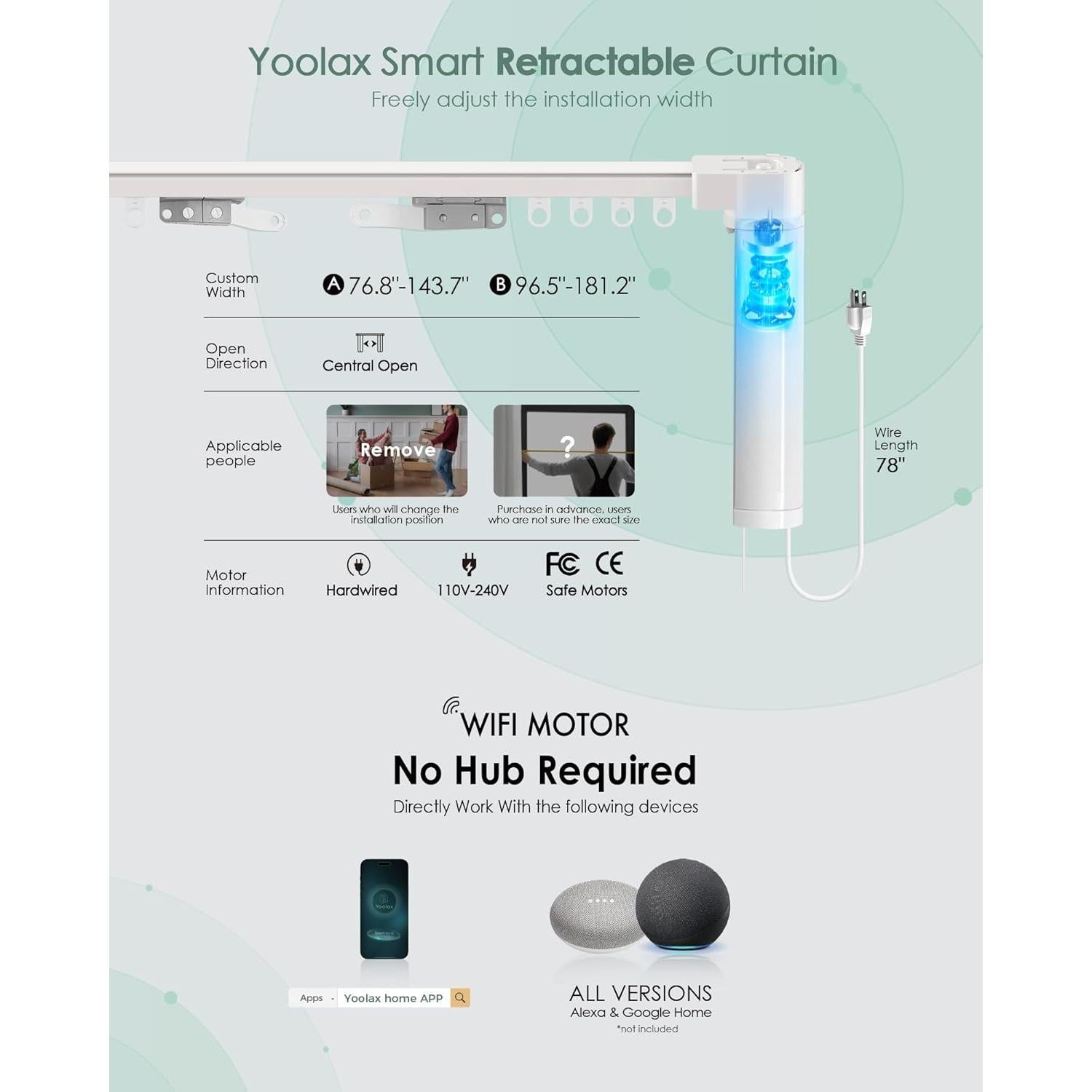 Cortina Eléctrica Motorizada Yoolax - Muestra de Tela Oscura