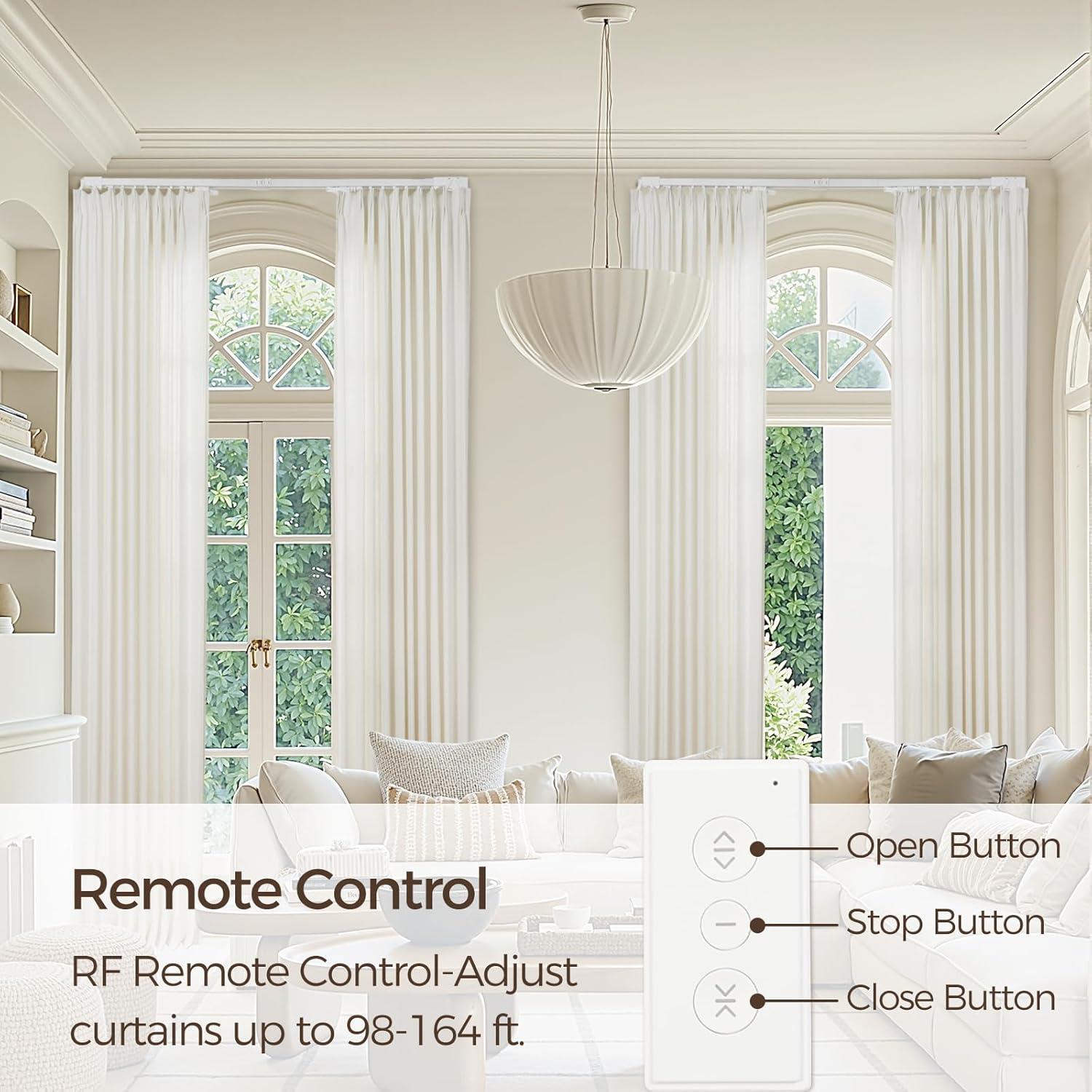 Cortina Eléctrica Inteligente TWOPAGES 200 cm Motorizada Control Remoto