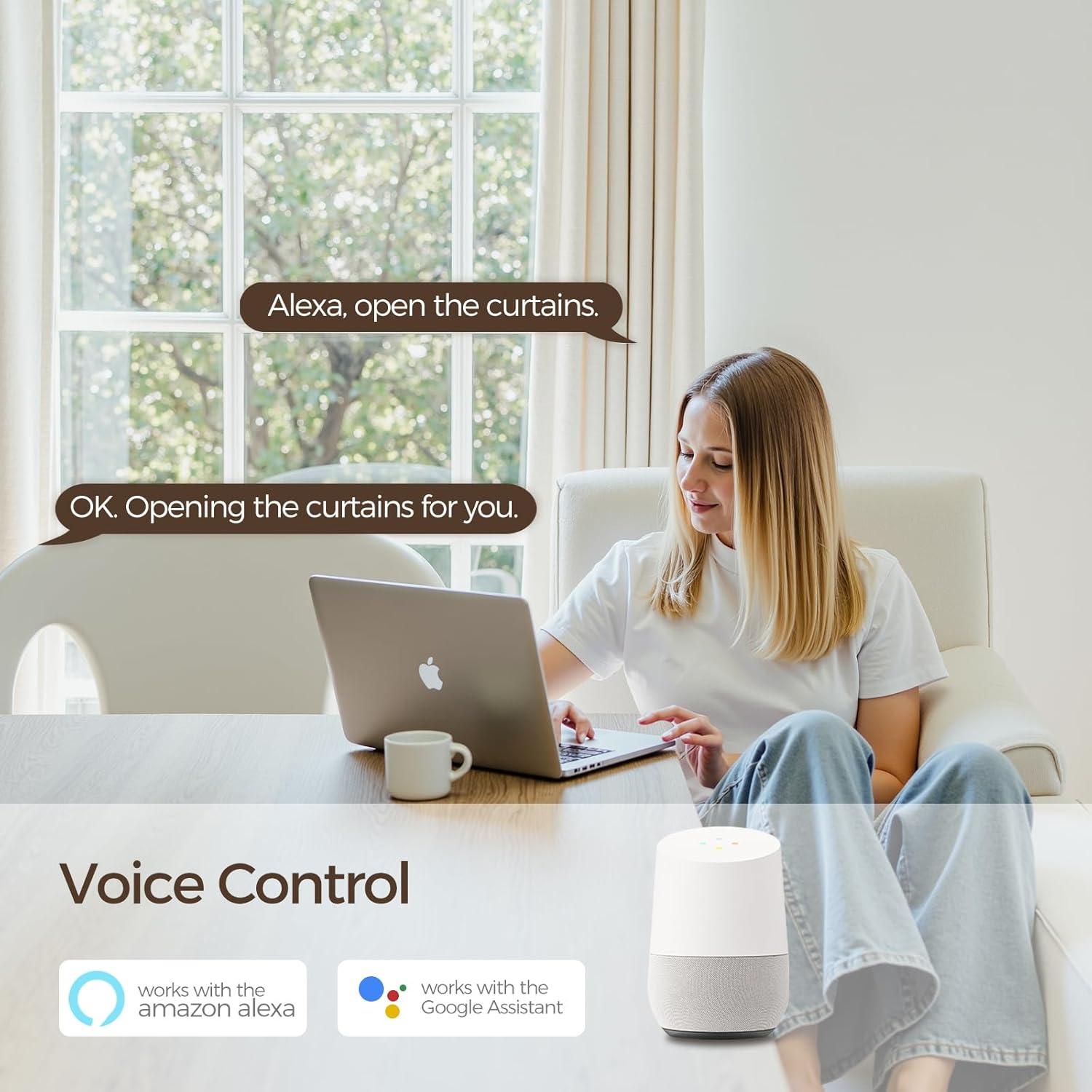 Cortina Eléctrica Inteligente TWOPAGES 200 cm Motorizada Control Remoto