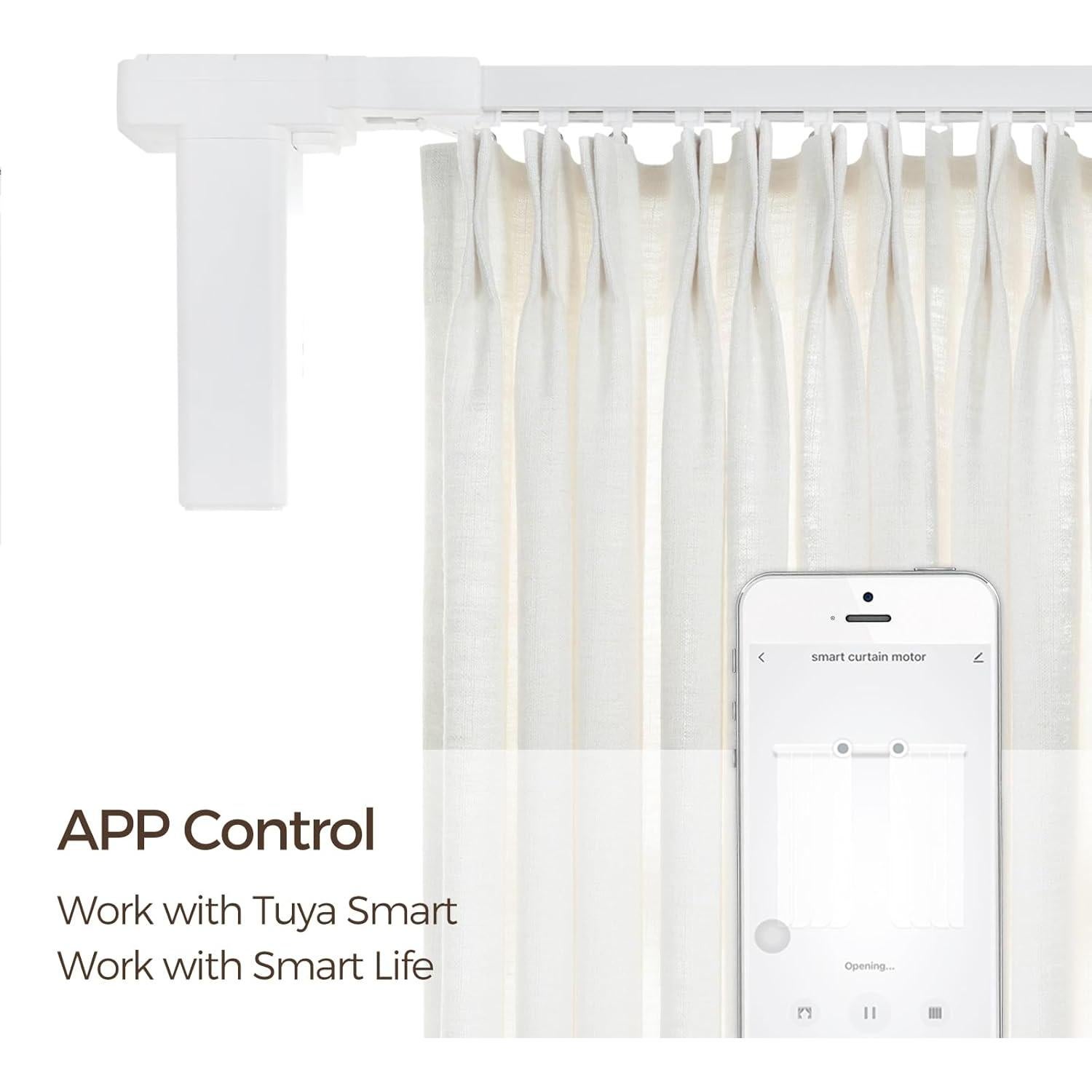 Cortina Eléctrica Inteligente TWOPAGES 200 cm Motorizada Control Remoto
