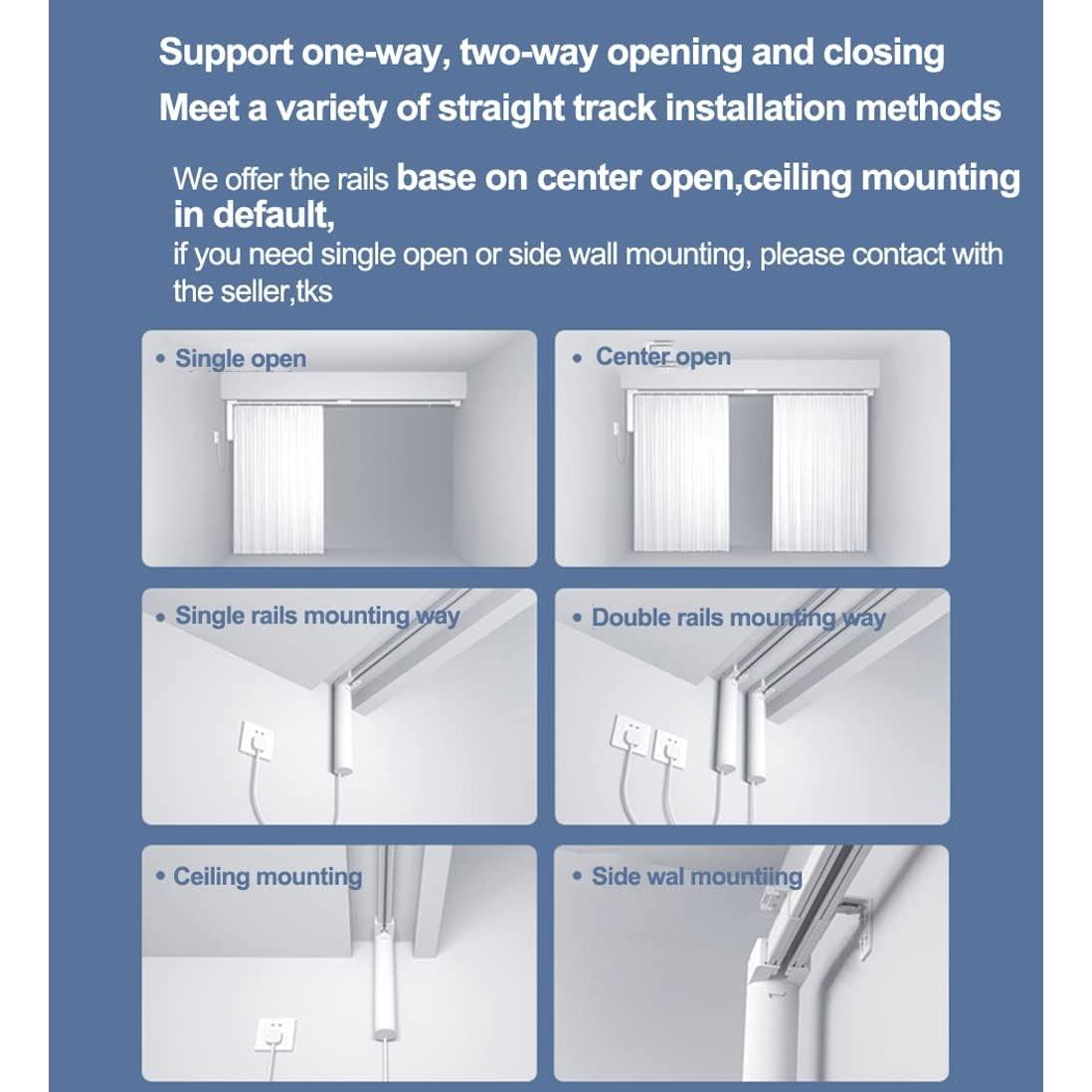 Abridor de Cortinas Automático SIXIN 2M Motor Zigbee Control Remoto