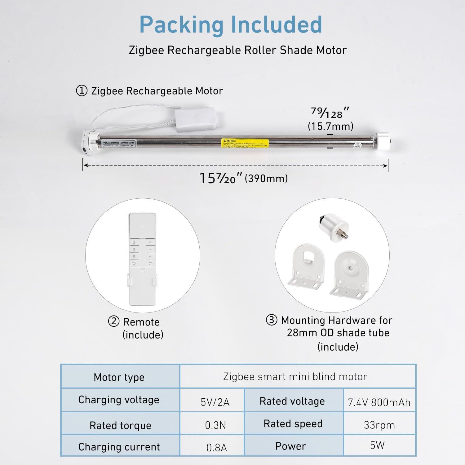 Motor de Persiana Inteligente HUIYEETEX ZigBee 16EL 0.45kg