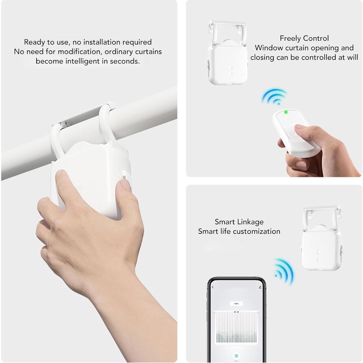 Motor de Cortina Inteligente Diydeg Solar Control APP 5200mAh