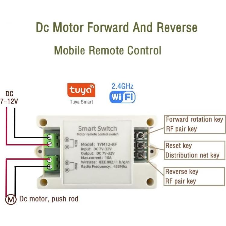 Controlador de Motor DC WiFi/Bluetooth Yitouniu 10A 7-32V