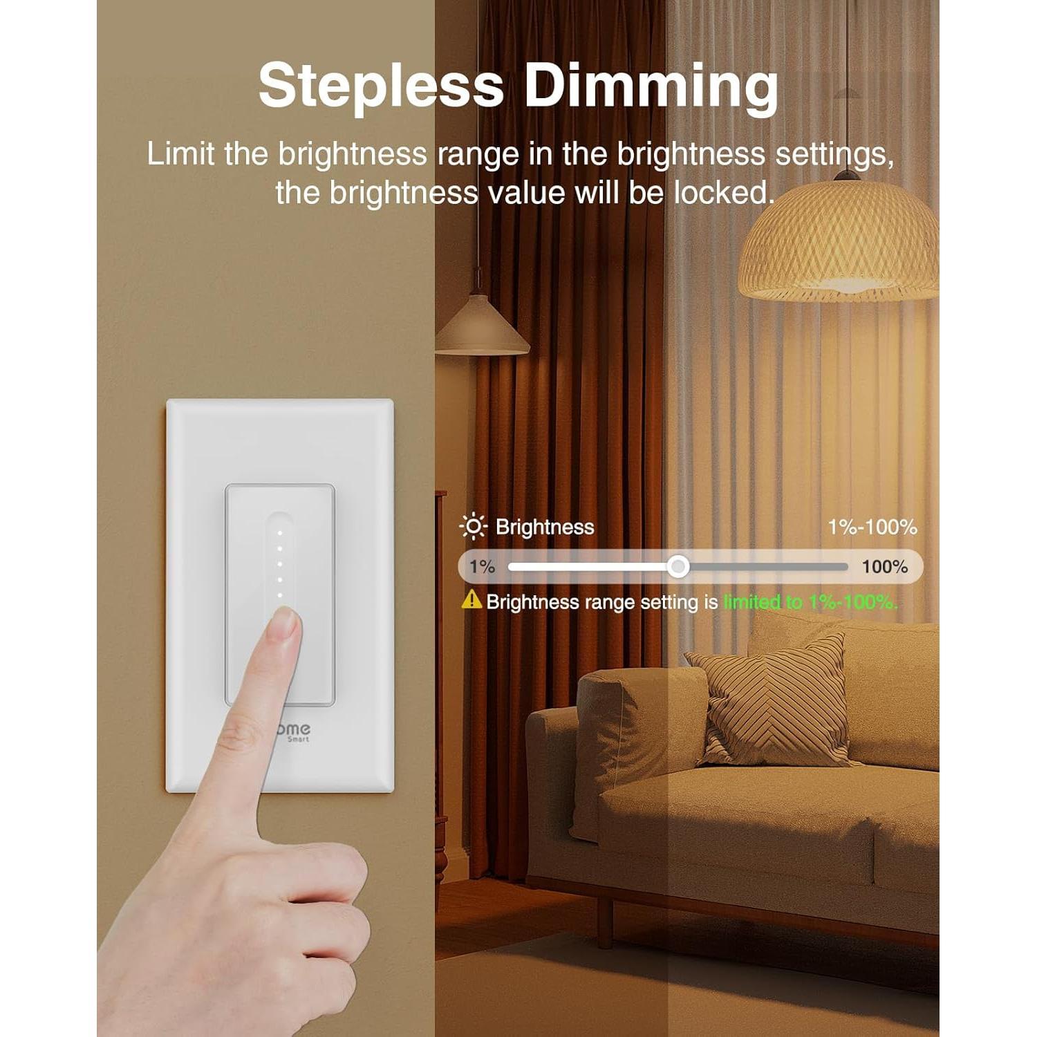 Interruptor Regulador Inteligente GHome SW2-1 Wi-Fi 2.4GHz