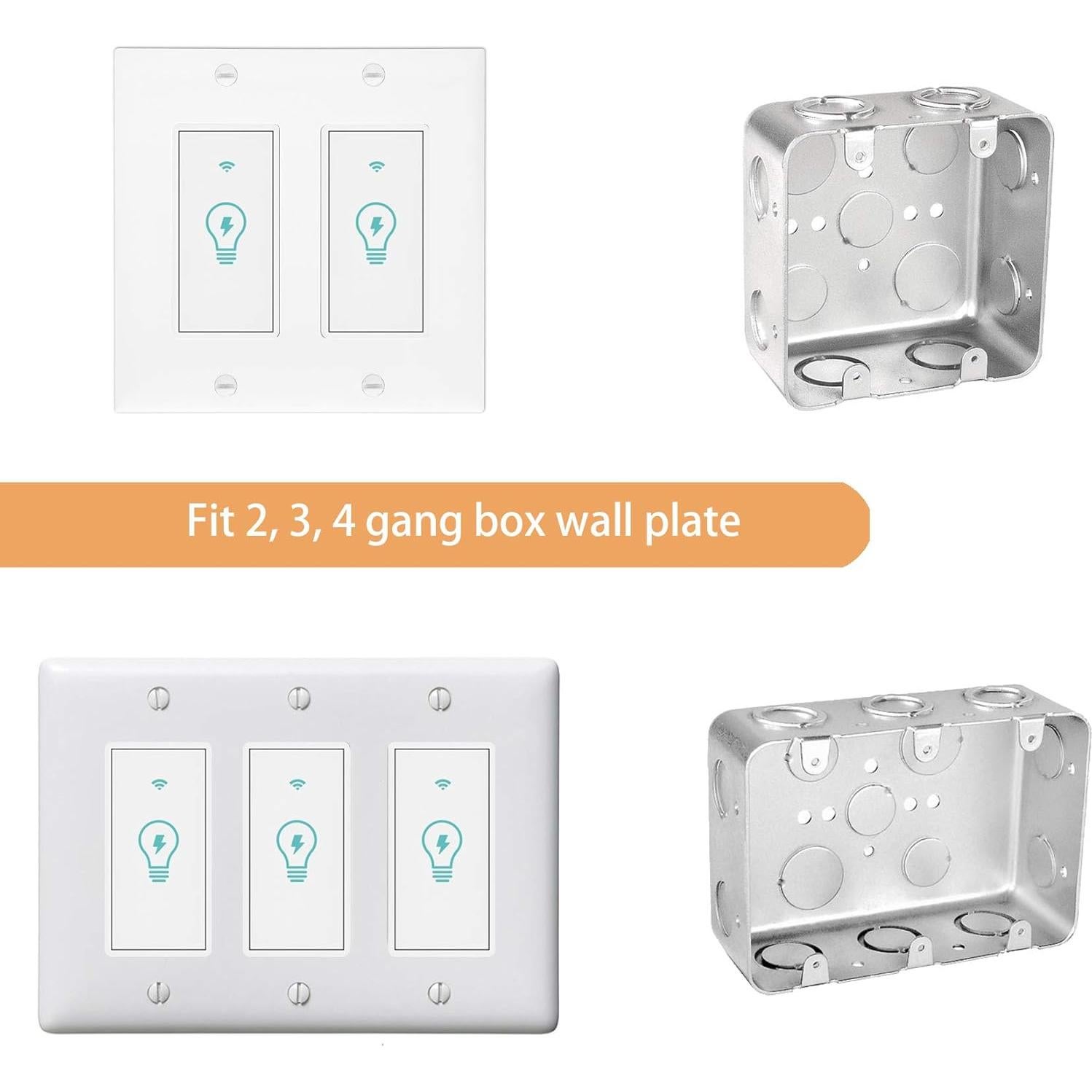 Interruptor de Luz Inteligente Micmi, Control Remoto WiFi, 2 Pzas