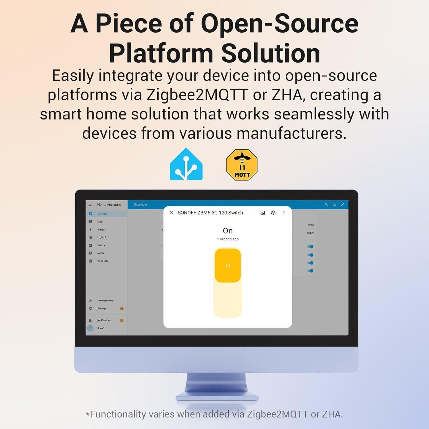 Interruptor de Luz Inteligente SONOFF ZBM5-1C, Zigbee, Sin Neutro
