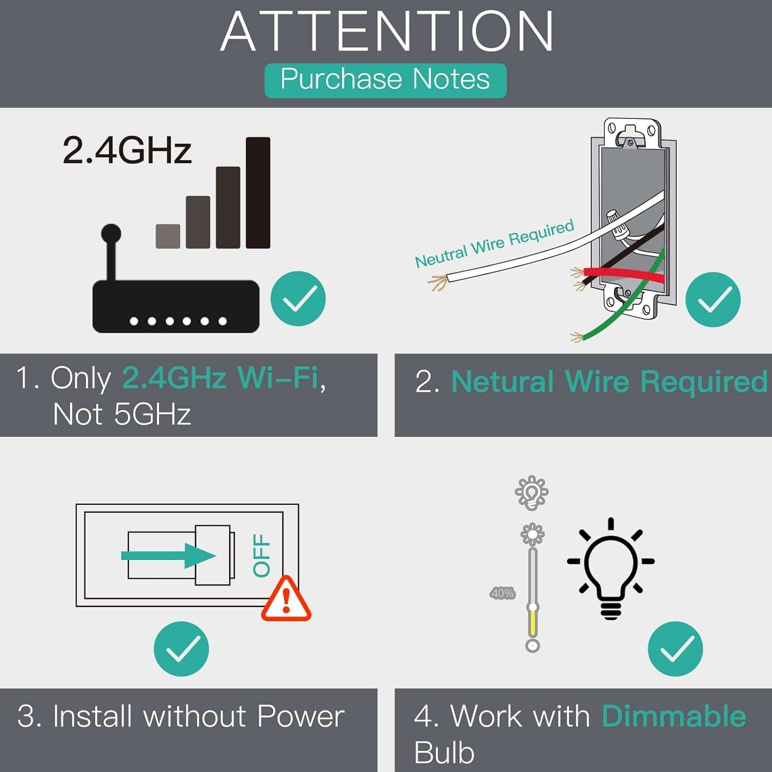 Interruptor Regulador de Luz Inteligente MoesGo WiFi Blanco
