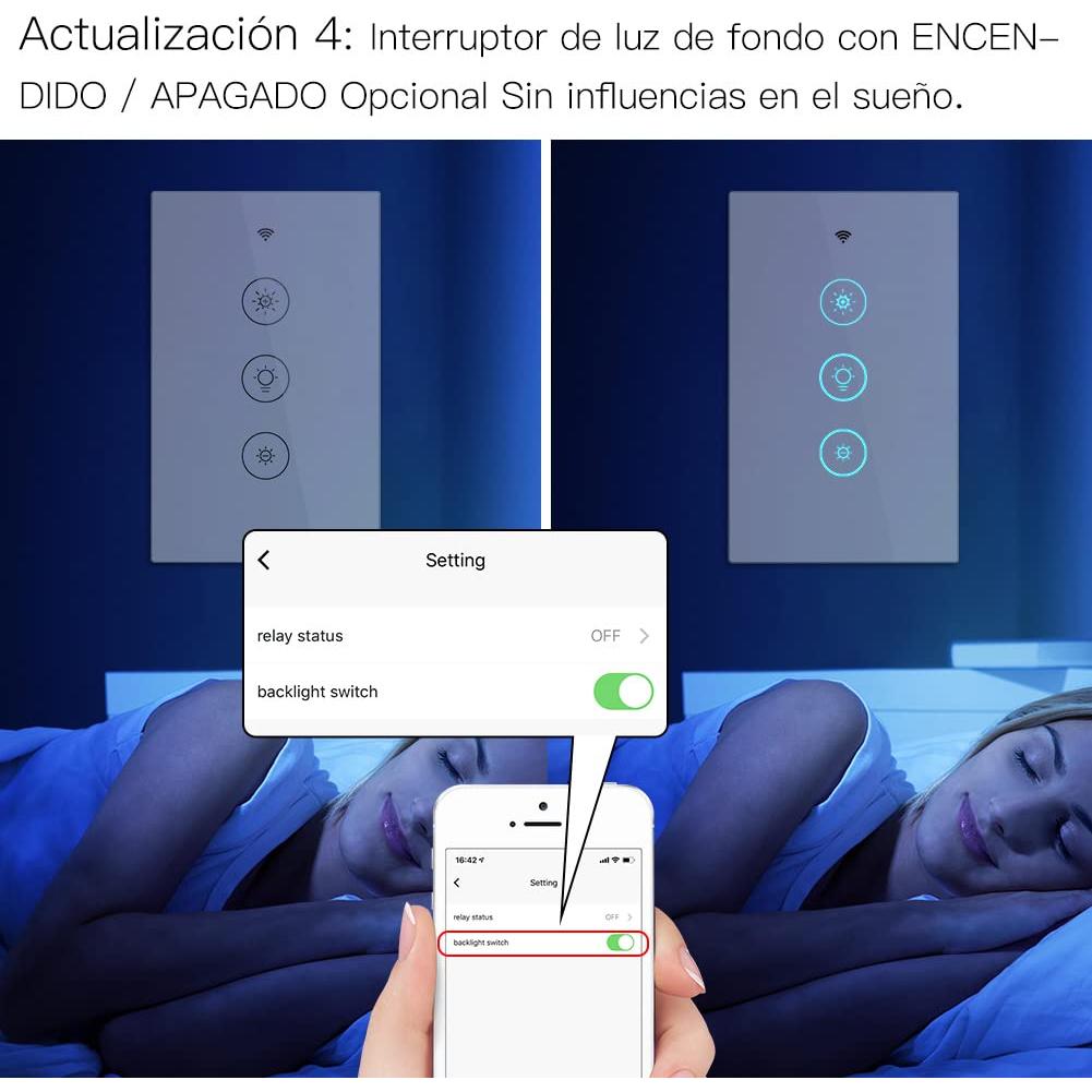 Interruptor Regulador de Luz Inteligente MoesGo WiFi Blanco