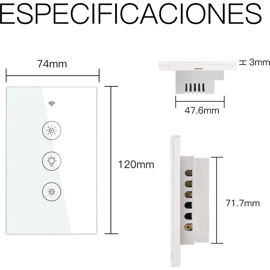 Interruptor Regulador de Luz Inteligente MoesGo WiFi Blanco