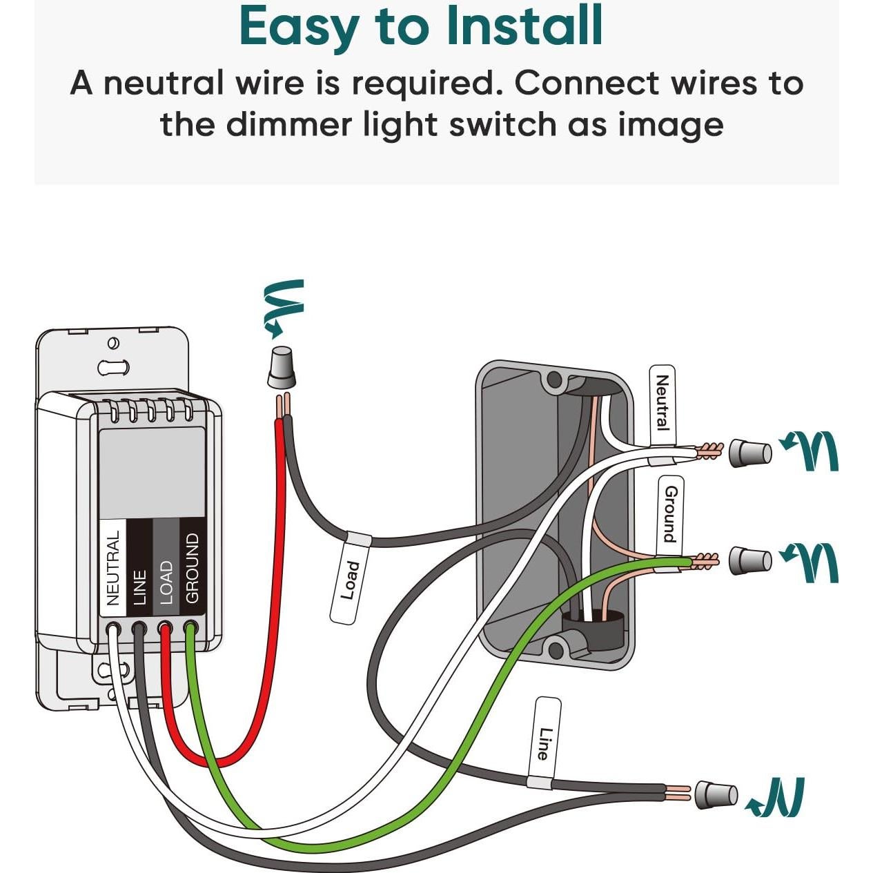 Interruptor Regulador Inteligente TREATLIFE WiFi 2.4GHz Luz