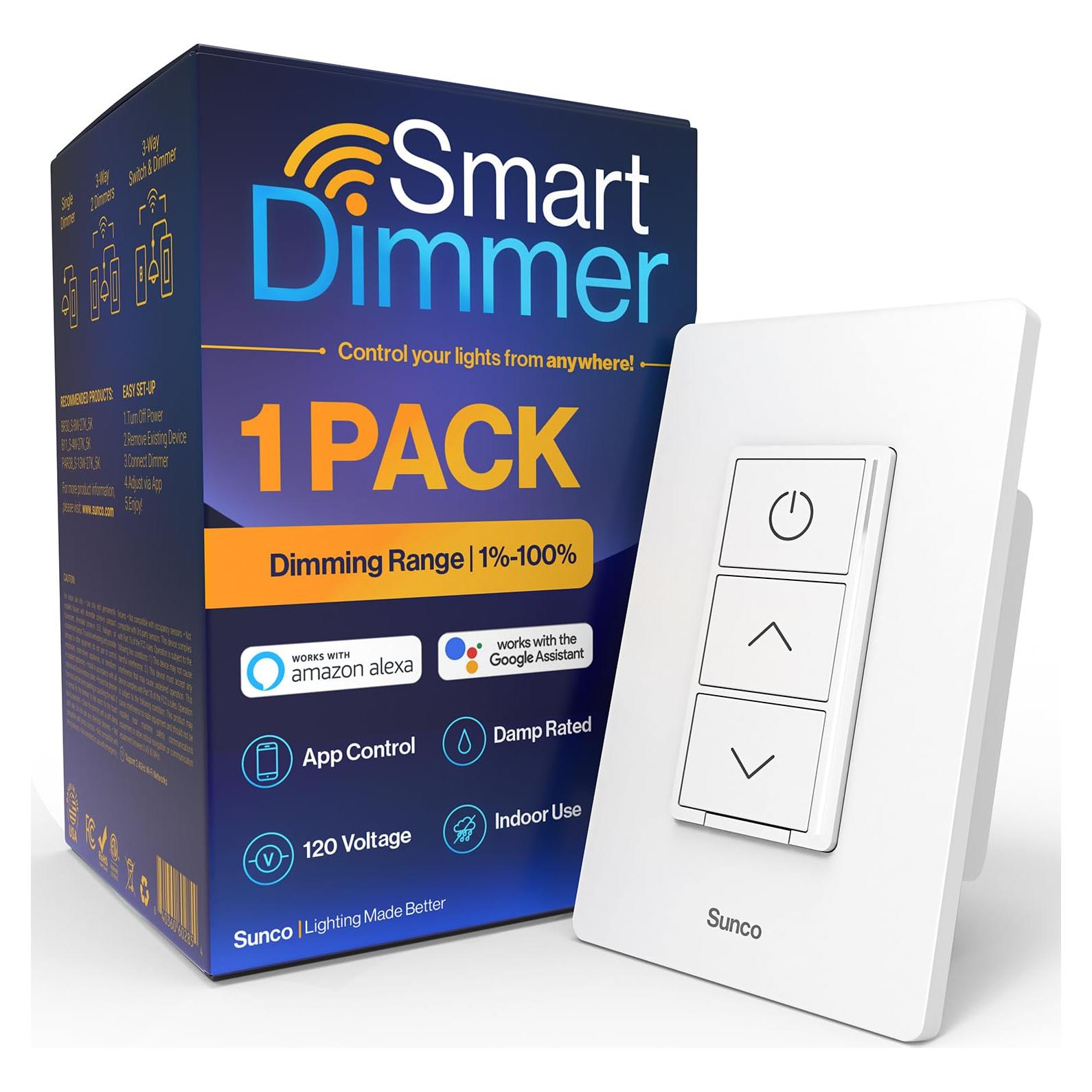 Interruptor Regulador Inteligente Sunco 120V Doble Palanca WiFi