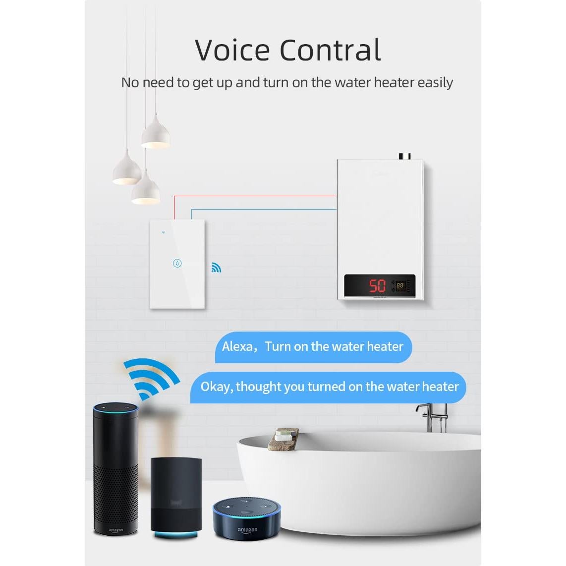 Interruptor de Pared Táctil Inteligente DoHome 2 Gang WiFi