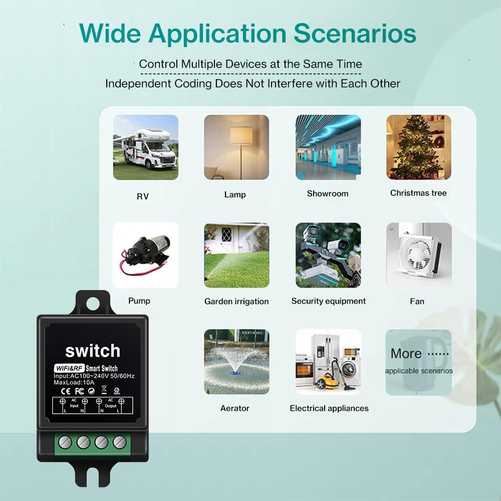 Interruptor Inteligente WiFi SRDKG RF 433MHz 10A 220V