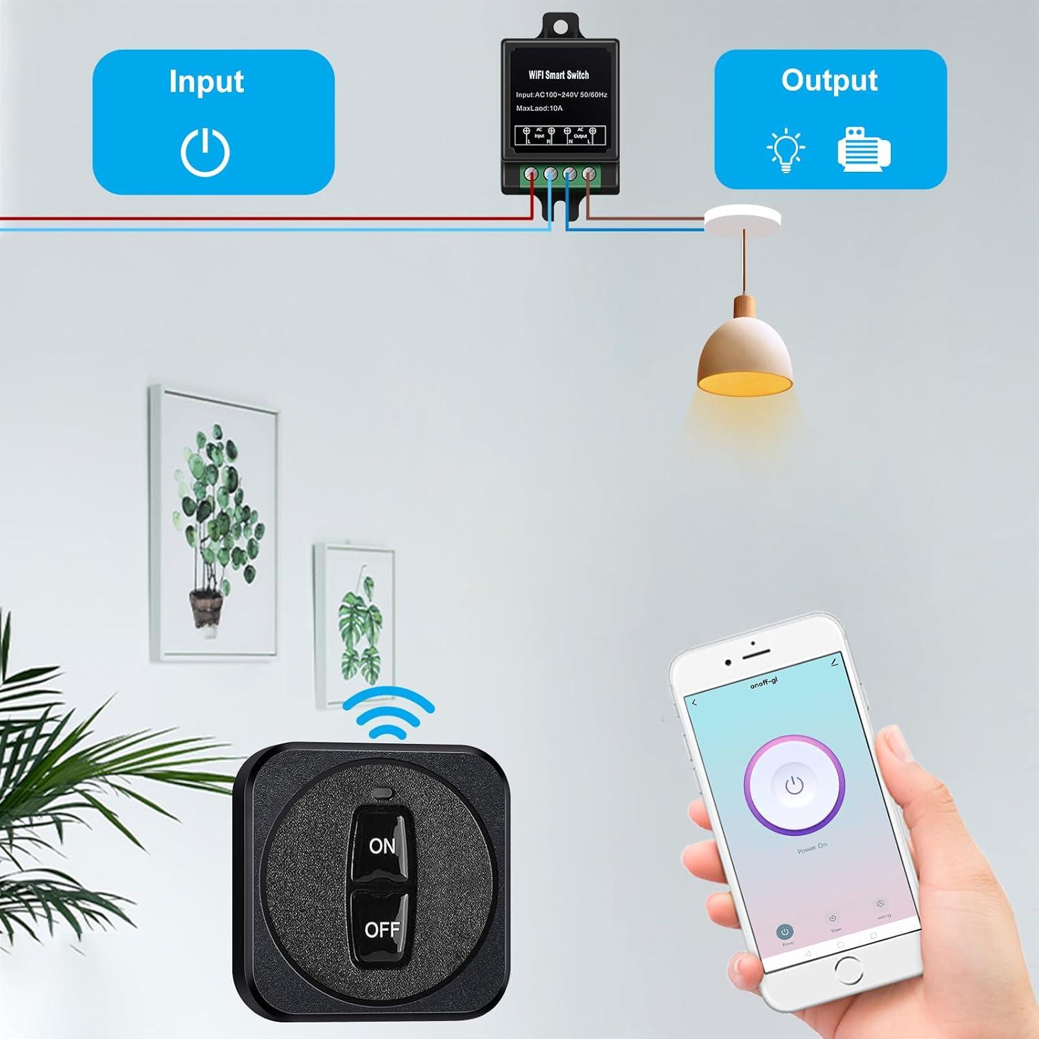 Interruptor Inteligente WiFi SRDKG RF 433MHz 10A 220V
