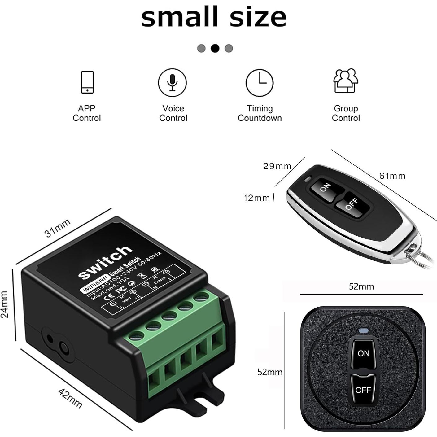 Interruptor Inteligente WiFi SRDKG RF 433MHz 10A 220V