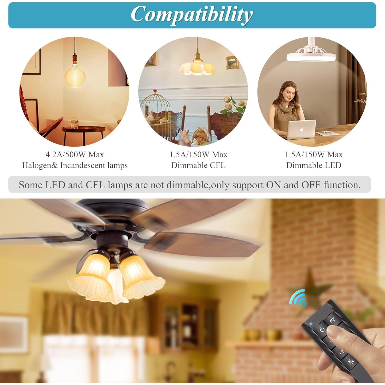 Kit Control Remoto Ventilador Techo Prichor WiFi 3 Velocidades