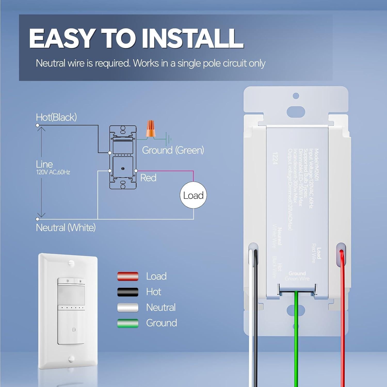 Interruptor Regulable con Sensor de Movimiento ECOELER 150W