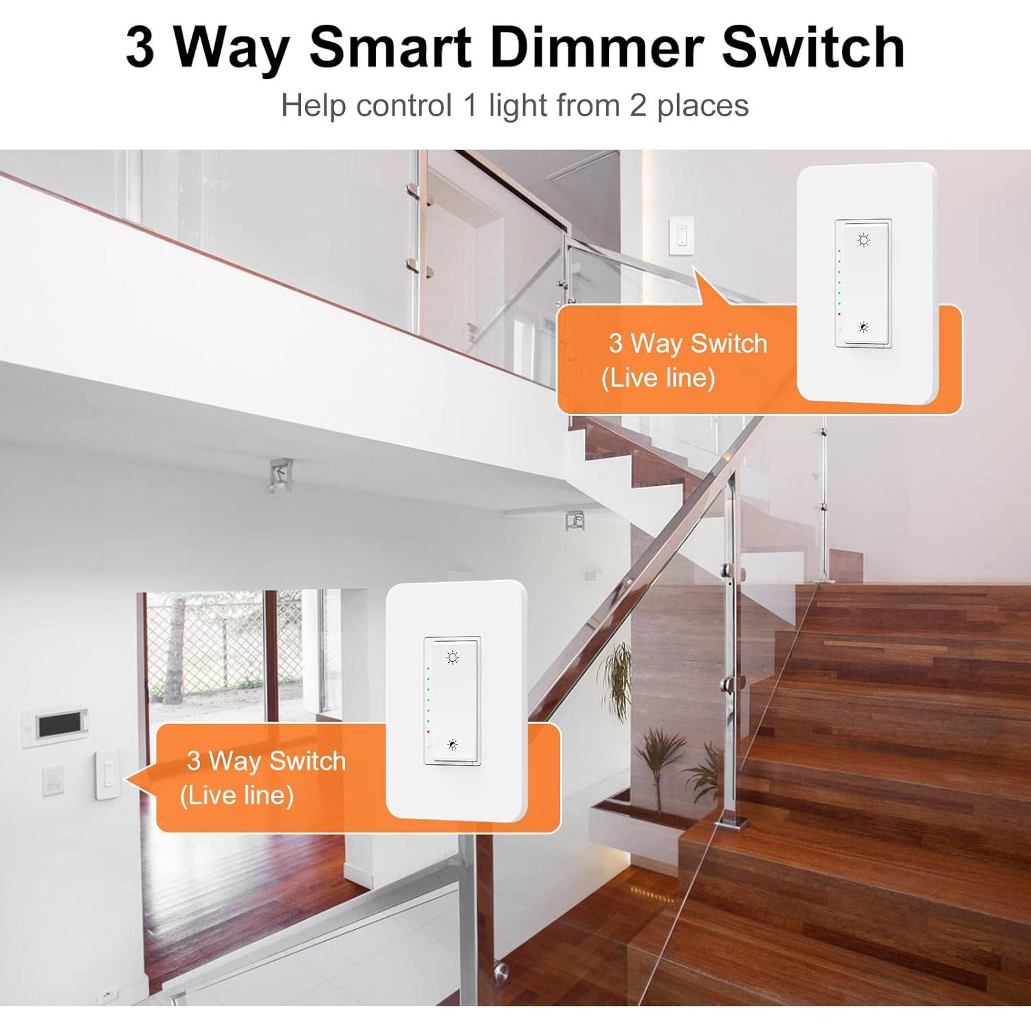 Interruptores Reguladores Inteligentes Milfra 3 Vías Paquete de 2