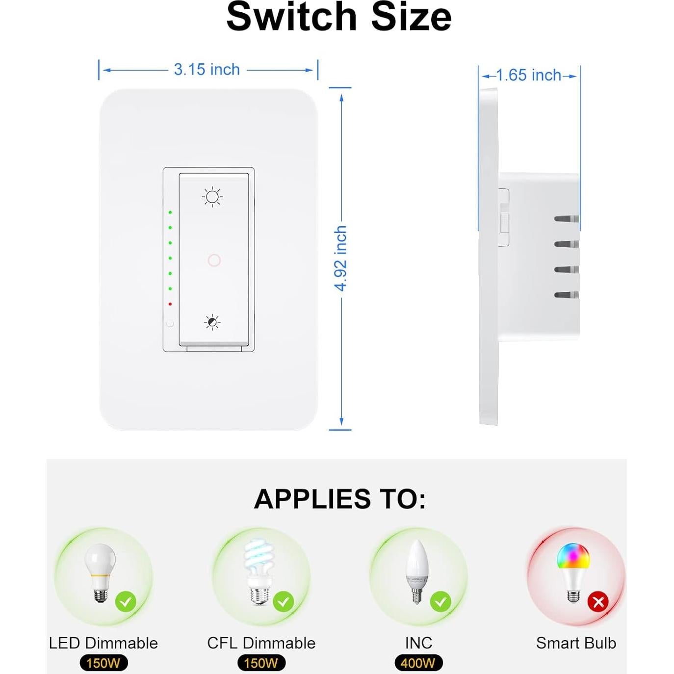 Interruptores Reguladores Inteligentes Milfra 3 Vías Paquete de 2