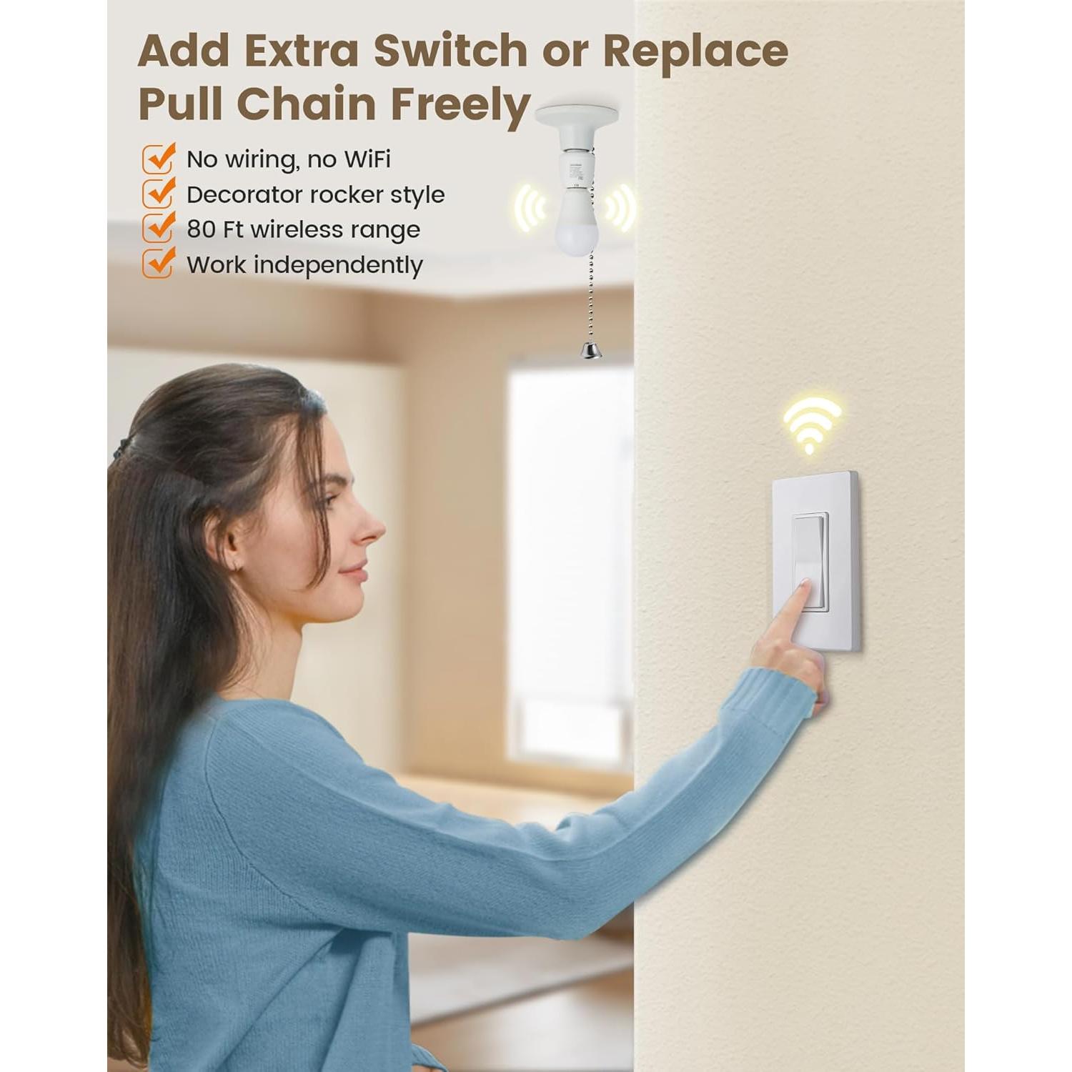 Enchufe de Luz Inalámbrico SURAIELEC con Control Remoto E26