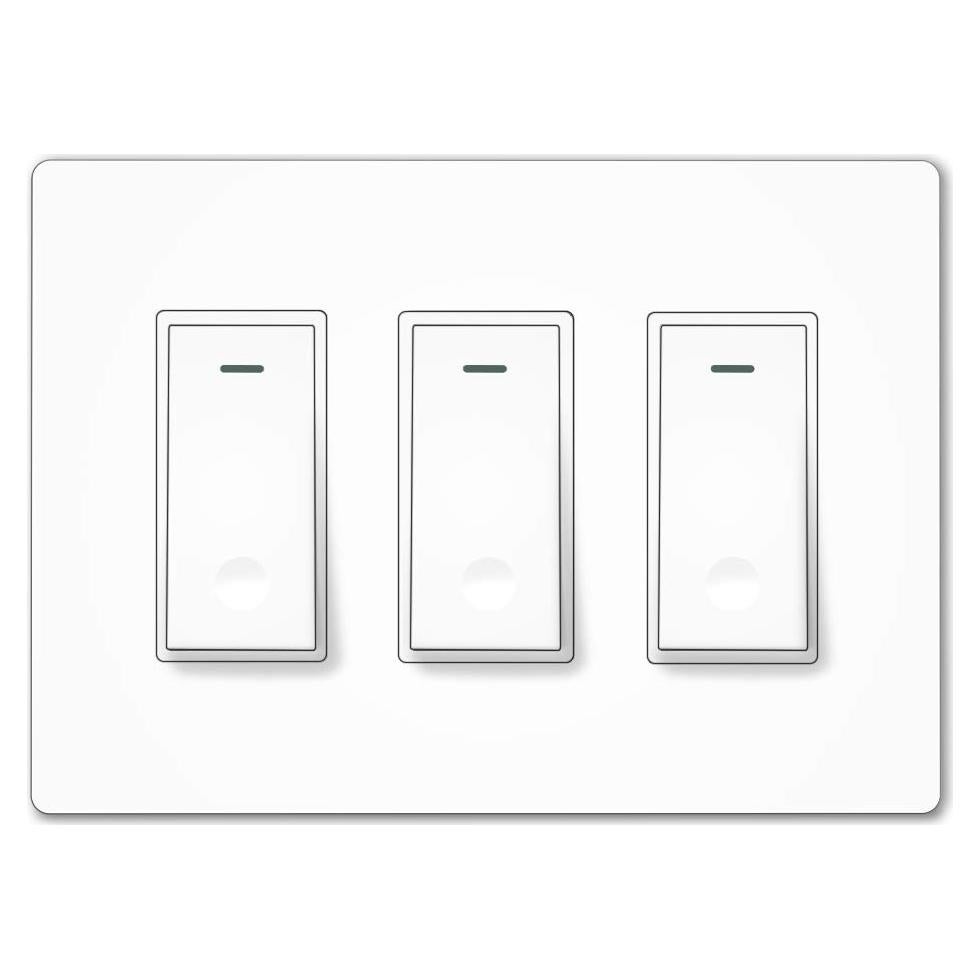 Interruptor de Luz Inteligente WiFi Moes 3 Gang Blanco Control Remoto