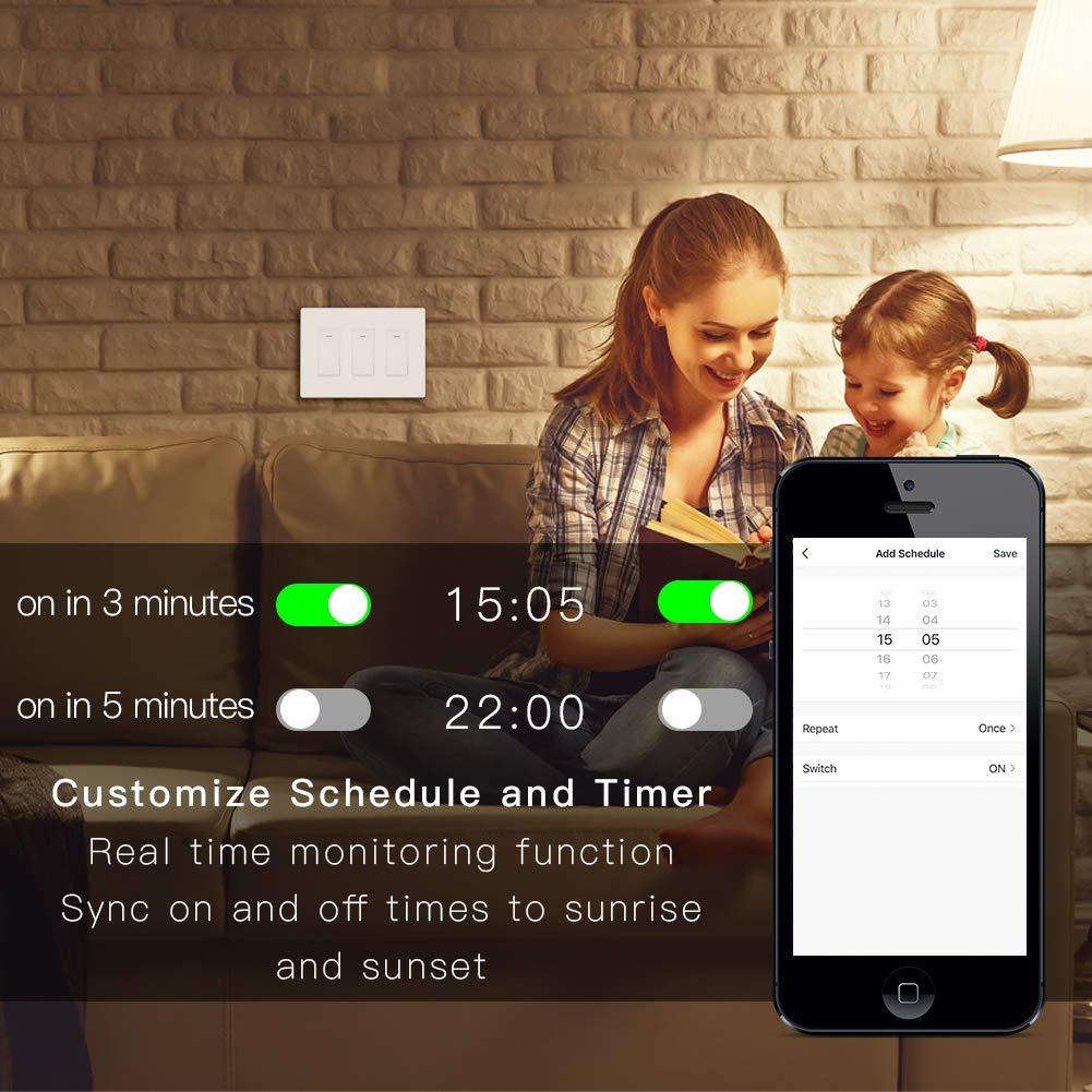 Interruptor de Luz Inteligente WiFi Moes 3 Gang Blanco Control Remoto