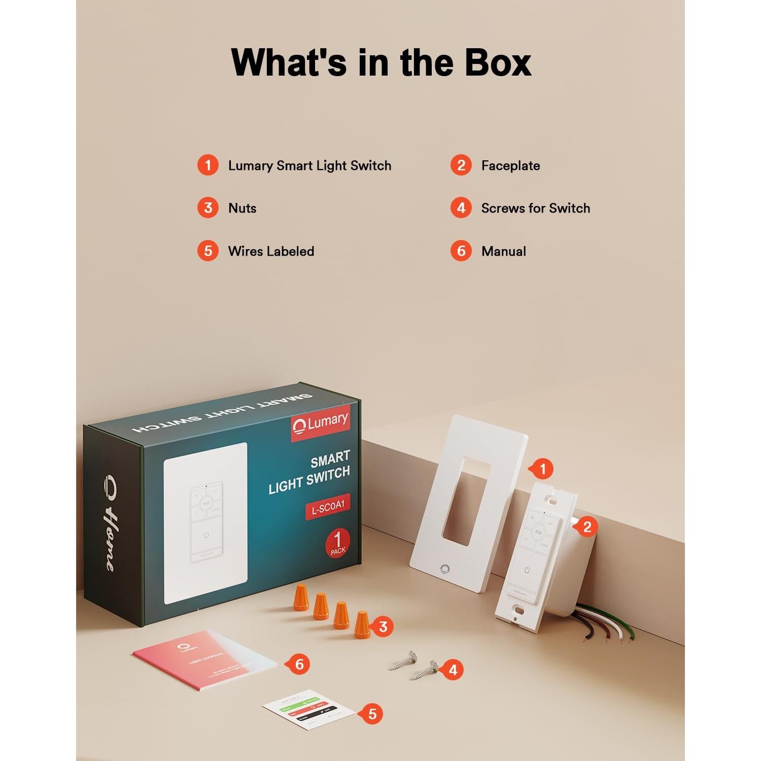 Lumary 3 Way/Single Pole Dimmer Light Switch (Only Support Lumary Recessed Lighting), 120V 10A Wall Switch for Brightness/RGB/CCT/Scenes Adjustment, Neutral Wire Required