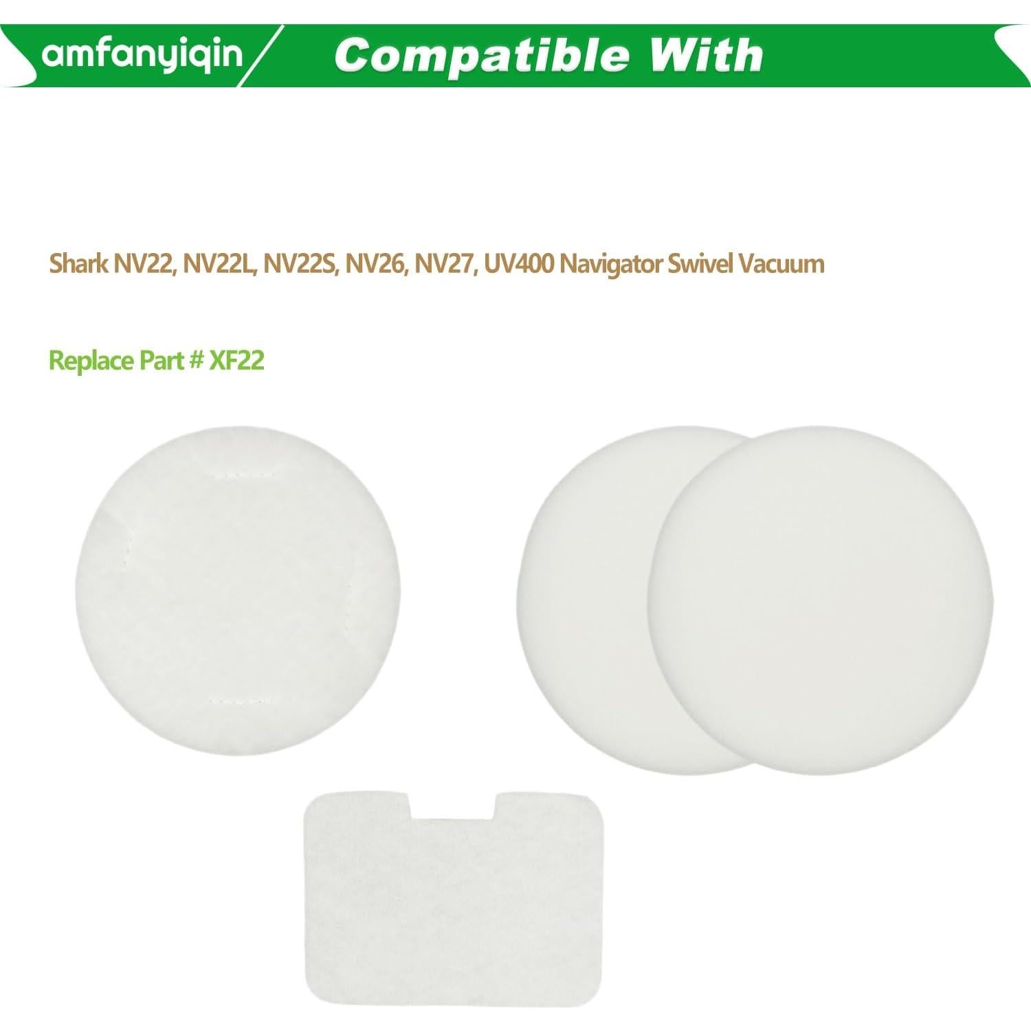 Filtros de Reemplazo para Aspiradora Shark NV22, NV22L, NV22S, NV26, NV27, UV400 - 4 Espumas + 2 Fieltro