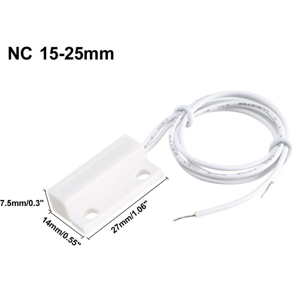 Interruptor de Puerta Magnético uxcell MC-38 NC 2 Pcs Blanco