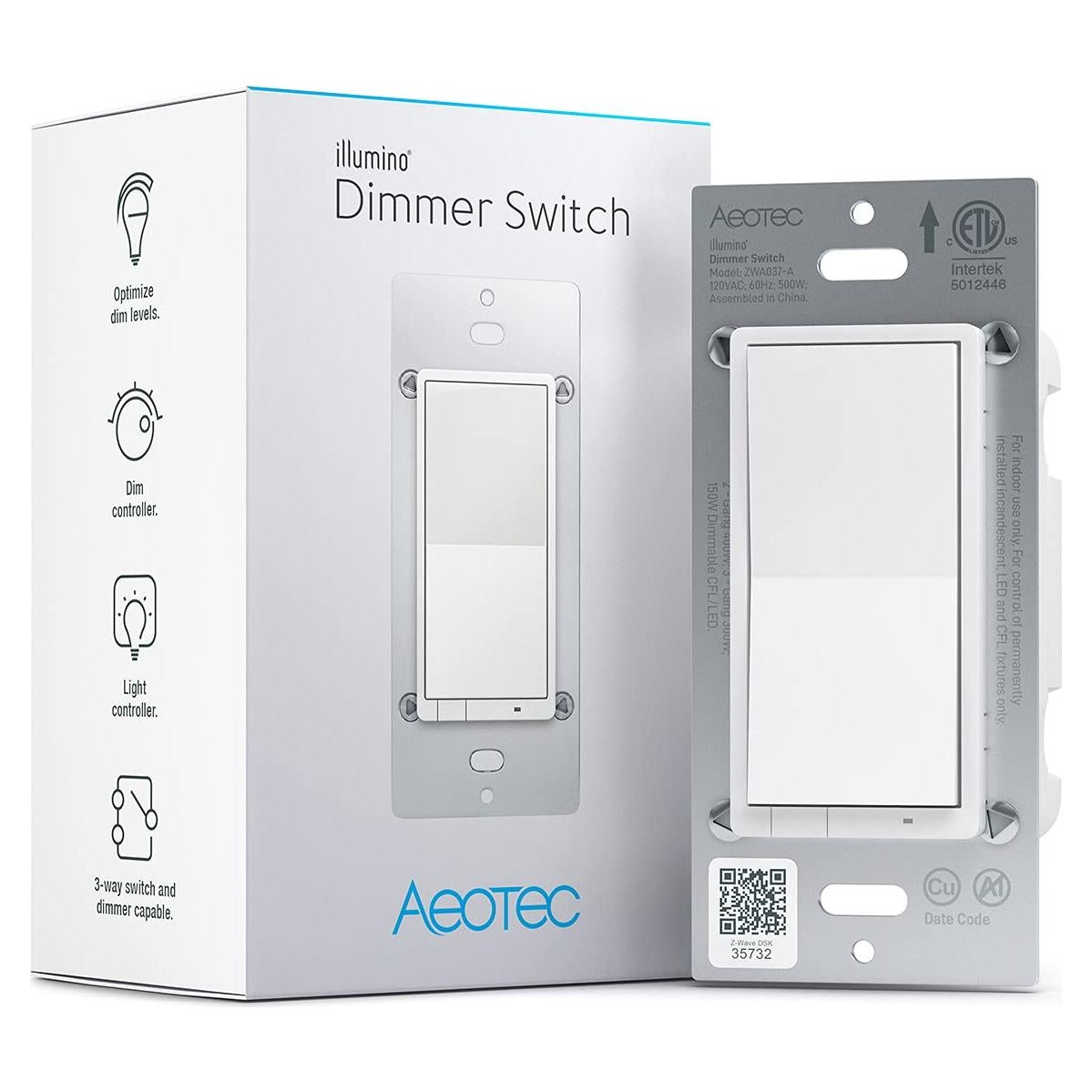 Interruptor Regulador de Luz Aeotec Z-Wave Plus 3 Vías 150W