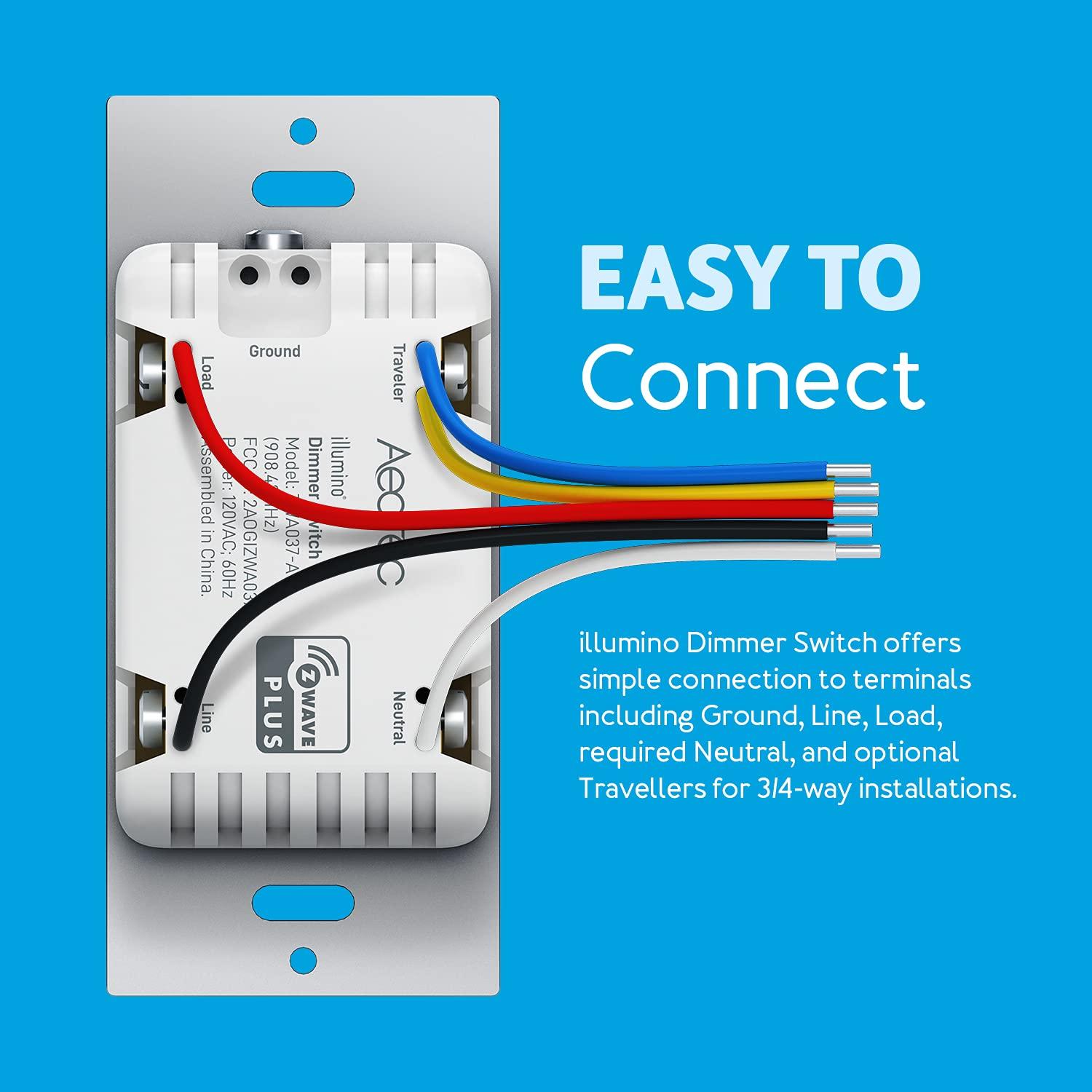 Interruptor Regulador de Luz Aeotec Z-Wave Plus 3 Vías 150W