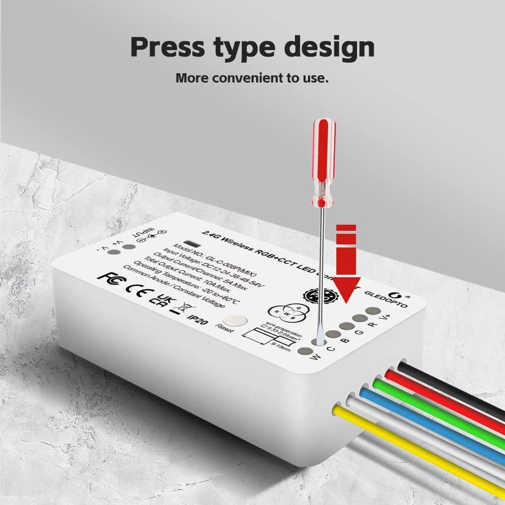 Controlador LED ZigBee 3.0 GLEDOPTO GL-C-008P Mezcla RGB CCT